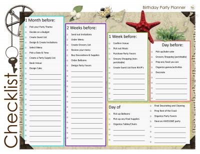 Birthday Party Planner Checklist for Adults